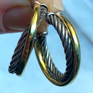 DavidYurmanCrossoverHoopearrings SterlingSilverVALENTINES-for you, or gift❤️❤️❤️